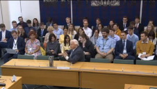 Sir David Attenborough was questioned by MPs in front of a large audience